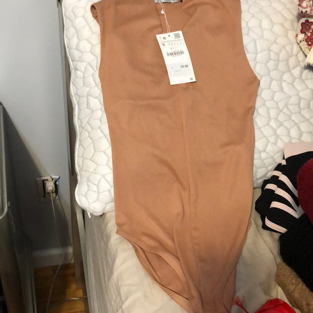 Tan half sleeve top